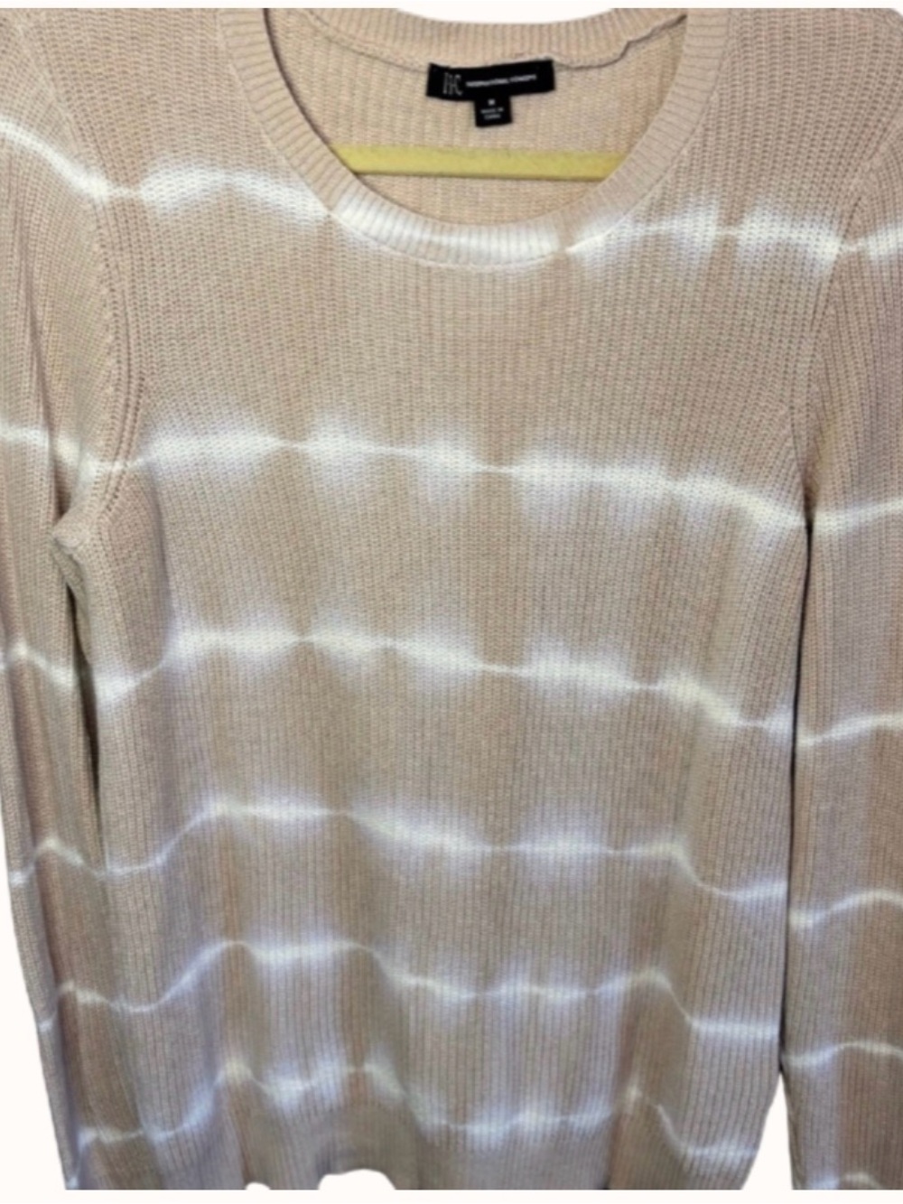 Kensie Beige and White Striped Sweater
